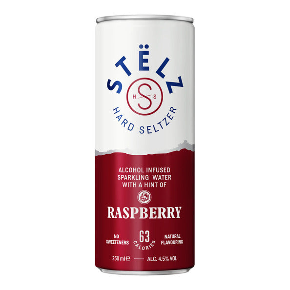 Stelz hard seltzer raspberry blik 25 cl