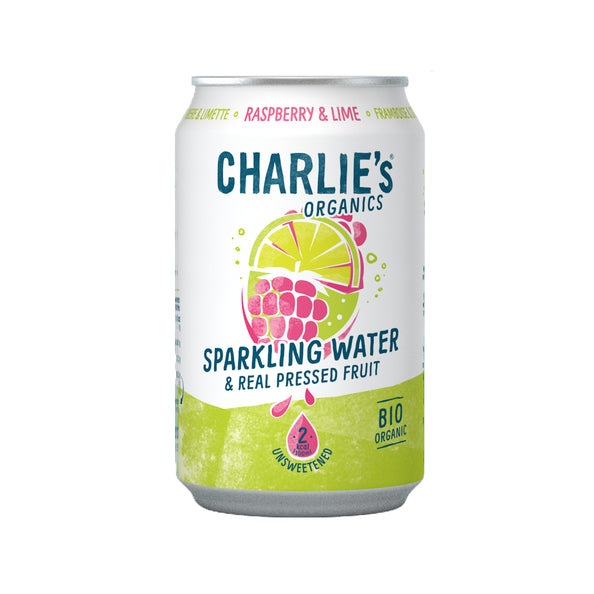 Charlie's spark. water raspb. & lime bio 33cl. a12