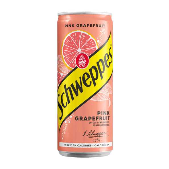 Schweppes pink grapefruit blik 33cl. (4x6) a24