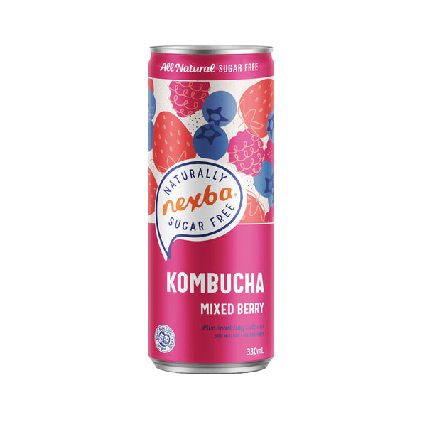 Nexba mixed berry kombucha slim can 33cl. a12