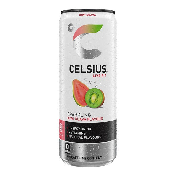 Celsius kiwi guava blik 250ml. a12