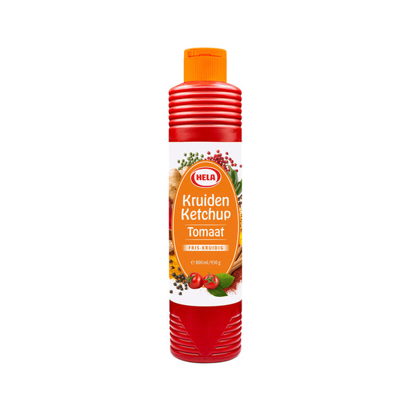 Hela kruiden ketchup tomaat 800ml.