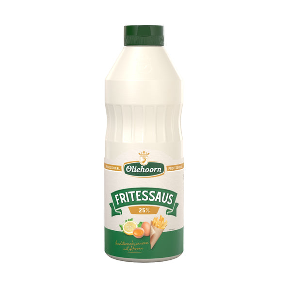 Oliehoorn fritessaus 25% 900ml.