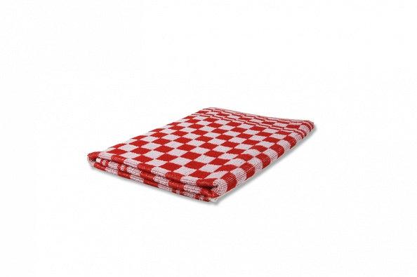 Weco keukendoek geblokt rood/wit 60x60cm 6st
