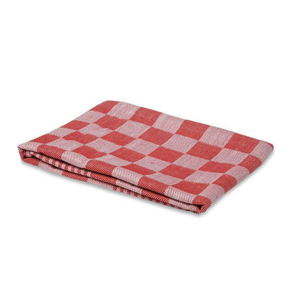 Weco theedoek geblokt rood 65x65cm. a6