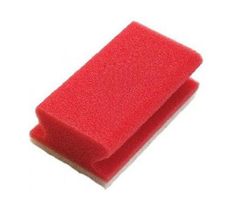 Weco schuurspons + grip rood/wit 142x70x45mm. a10