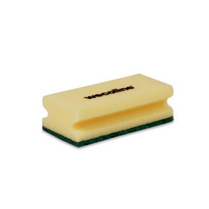 Weco schuurspons+grip geel/groen 142x70x45mm. a10