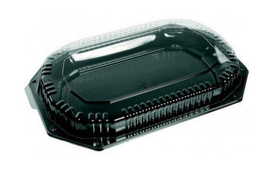 Plastic schaal zwart + deksel 43x28x3cm. a40