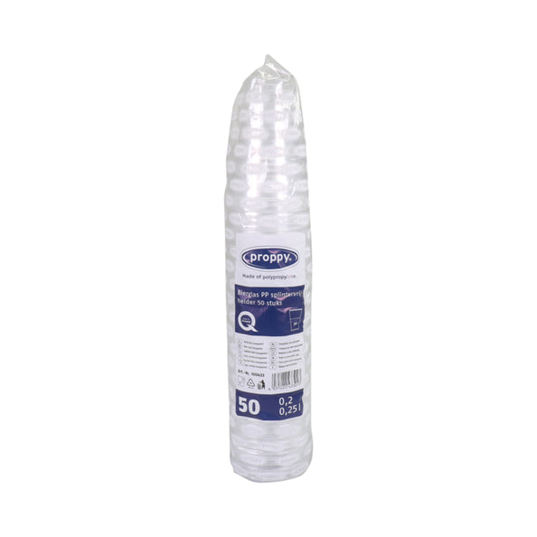 Bierglas PP helder 20cl./25cl. a50 (proppy)