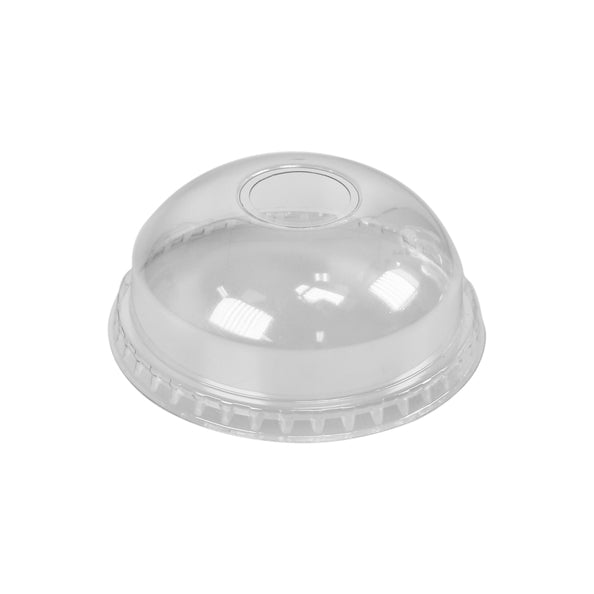 Deksel APET 95mm. dome met gat transparant a50
