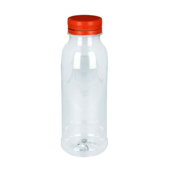 Fles RPET 330ml. met oranje dop a175