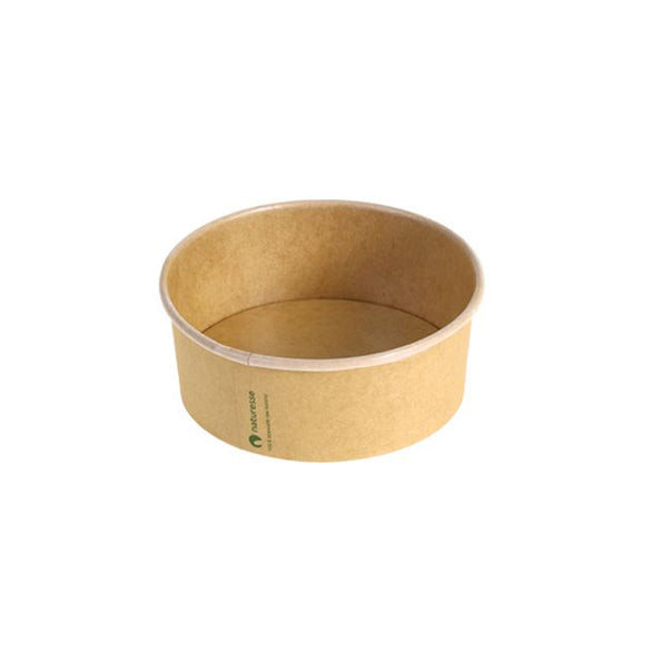 Natureko Kraft/PLA saladebowl 360ml/12cm Ø x 4,5cm. a500