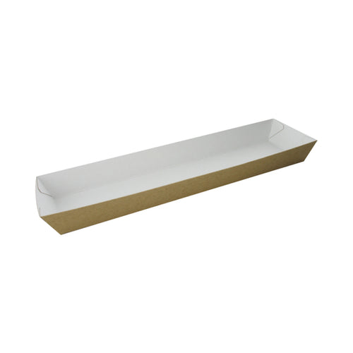 Depa Baguette bakje karton bruin/wit 25x6x2.5cm a250