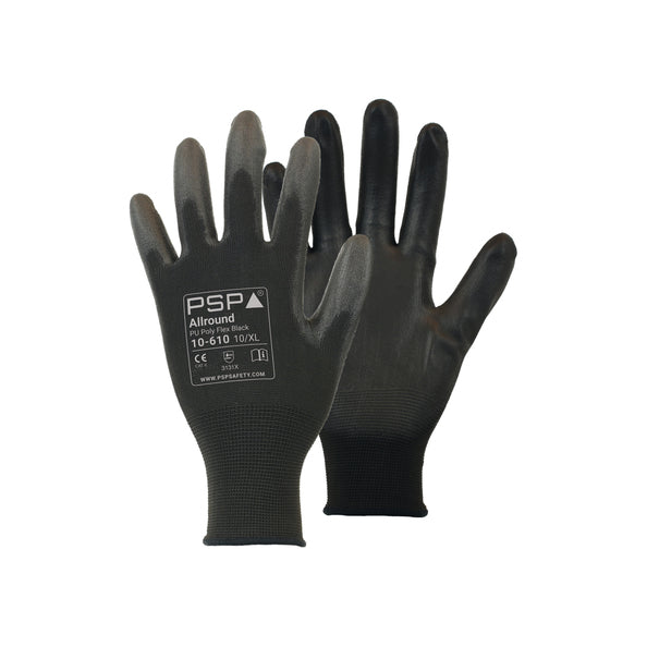 PSP 10-610 PU Zwart Werkhandschoen 12 paar maat 7/S
