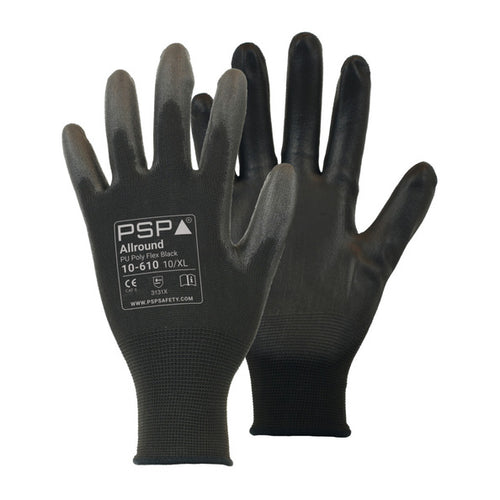 PSP 10-610 PU Zwart Werkhandschoen 10x12pr mt. 11/XXL