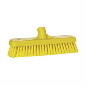 Vikan vloerschrobber hard geel 30cm.