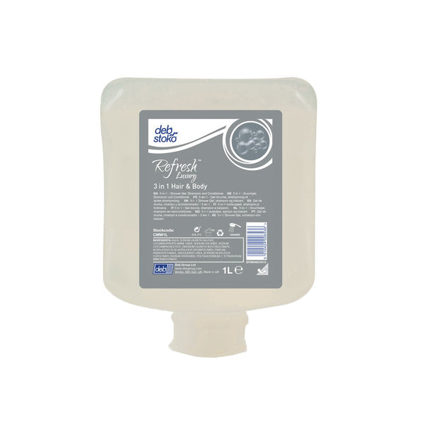 Deb refresh luxury hair & body wash 1ltr.