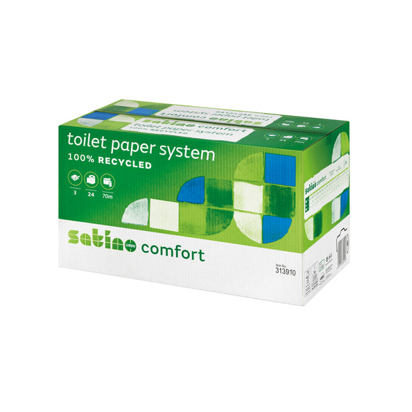 Satino toiletpapier met dop 3lgs 70m a24