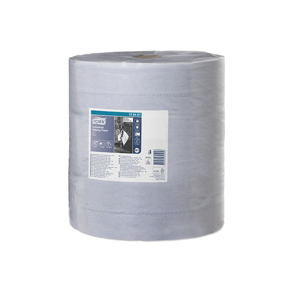 Tork rol poetspapier 3lgs. blauw W1 340m