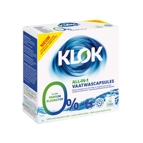 Klok eco all-in-1 vaatwascapsules 18gr. a26