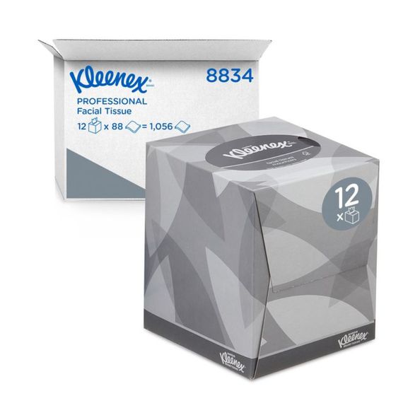 Kleenex 8834 facial tissue 2-lgs kubus wit 12x88st