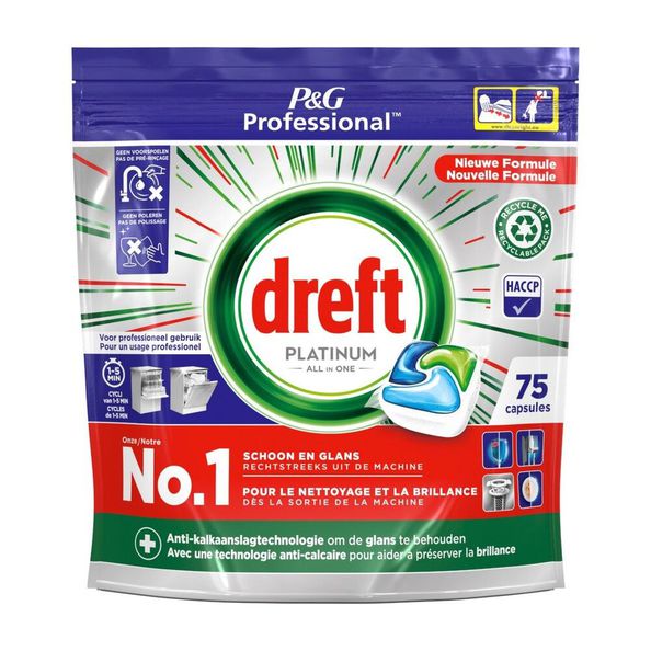 Dreft vaatwas platinum regular all-in one a75