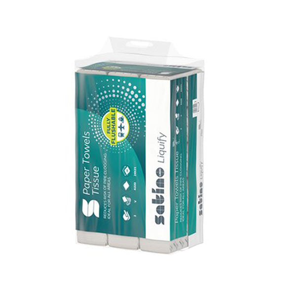 Satino liquify handdoek v-vouw 2lgs 24x21cm a4032