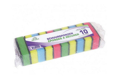 Schuurspons assorti kleur  90x58x30mm. a10