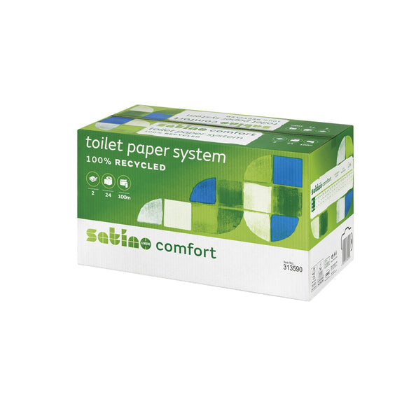 Satino toiletpapier met dop 2lgs 100m a24