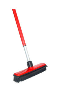 Rubberen bezem 30cm met wisser lip en steel