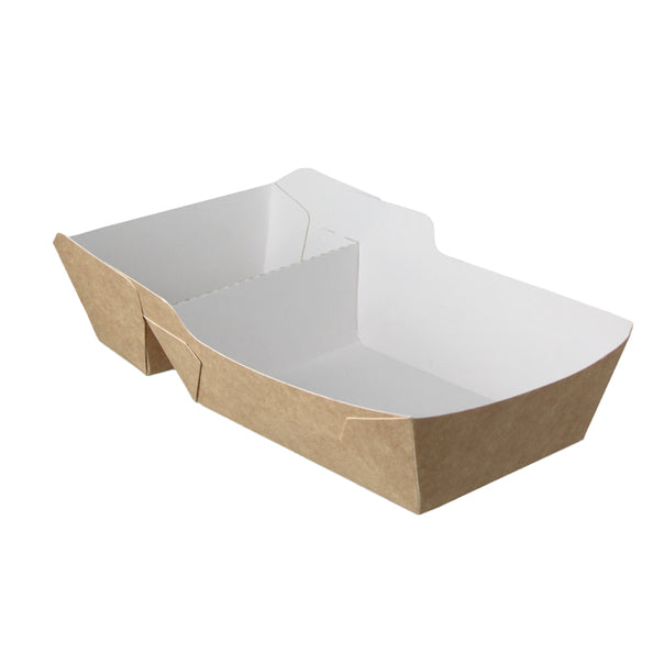 Snackbakje A20 kraft/wit (A14+saus) a400
