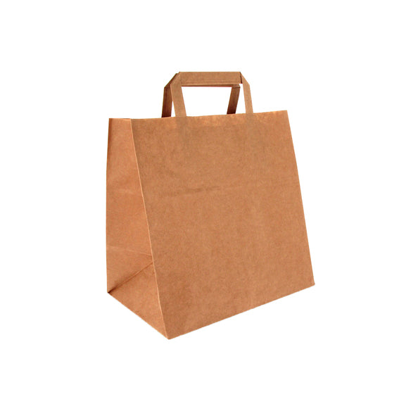 Papieren draagtas middel 26+17x27cm. bruin a250
