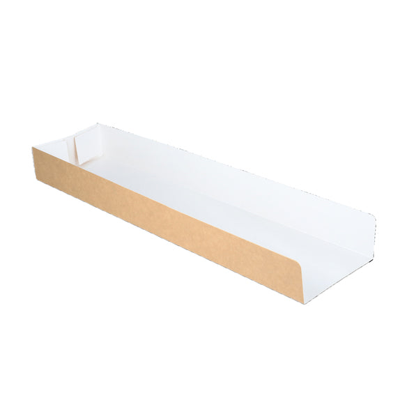 Panini bakje 28x7x3cm. kraft/wit a1000