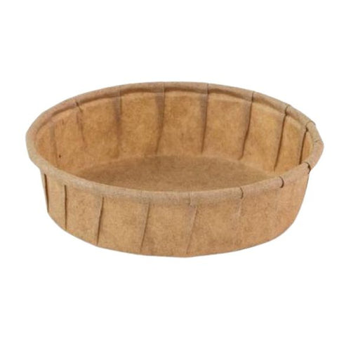 Bakje papier rond laag bruin 30ml. a200