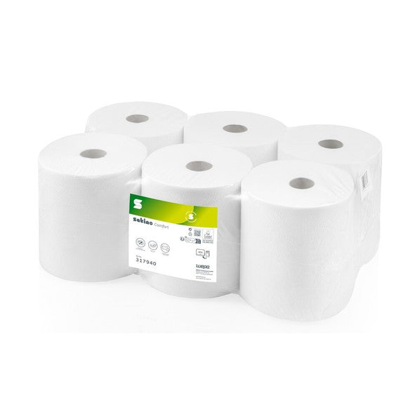 Wepa Satino PT1 comfort handdoekrol 2lgs wit 150m a6